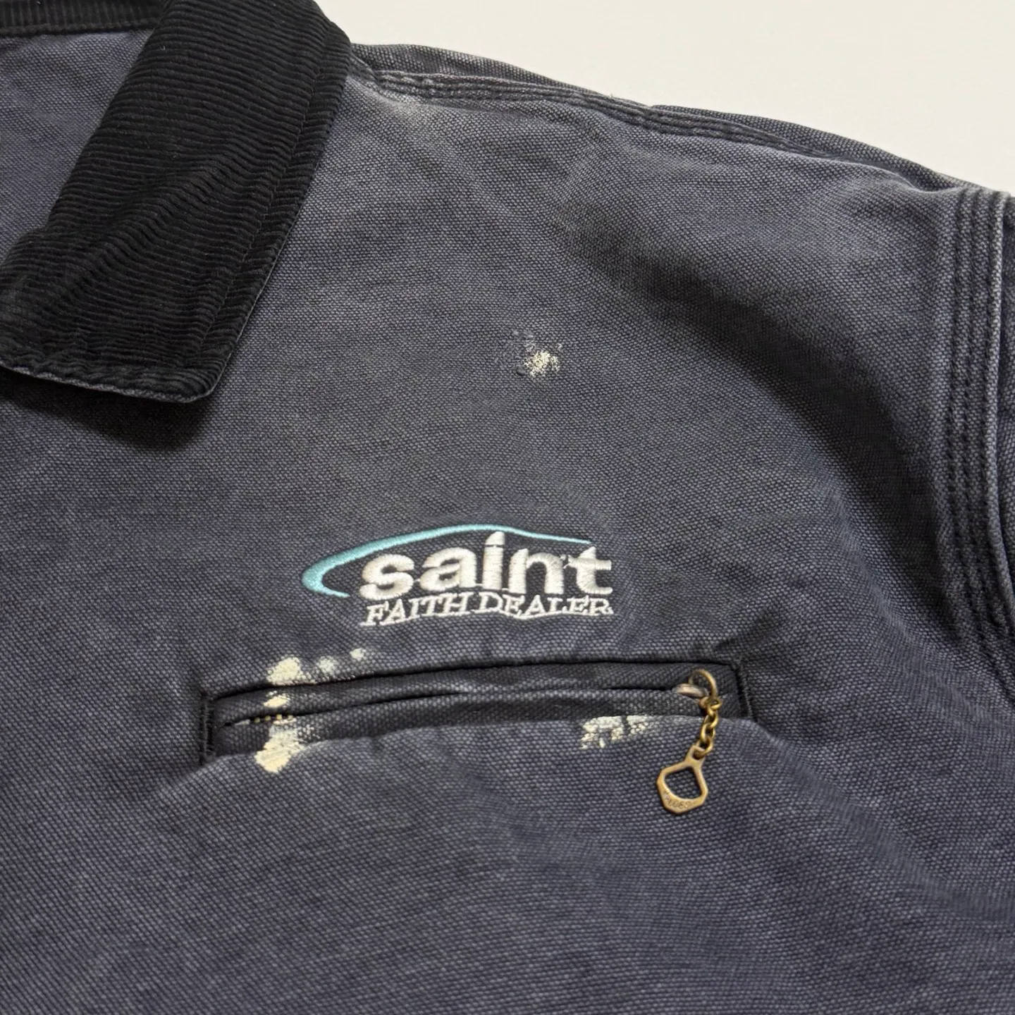More details SAINT Mxxxxxx DETROIT JACKET/DRUG/BLK Detroit Workwear Washed Distressed Jacket Washed Black S-XL